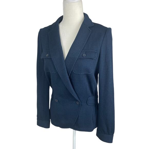 Banana Republic 100% Wool Blazer Jacket Classic Preppy Retro Blue Size Medium - Picture 5 of 13